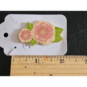 Pink and Gold Flower Pin